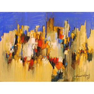 Mashkoor Raza, 36 x 48 Inch, Oil on Canvas, Abstract Painting, AC-MR-427